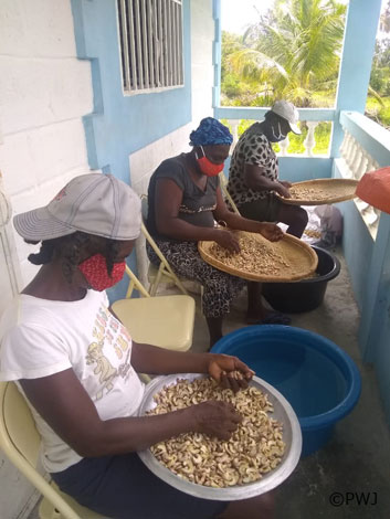 Training in processing cashew nuts(de-grain works)：（FY2021）