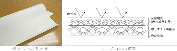 <サンブレイク>のサンプルと<サンブレイク>の断面図