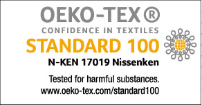 OEKO-TEX ® CONFIDENCE IN TEXTILES STANDARD 100 N-KEN 17019 Nissenken Tested for harmful substances. www.oeko-tex.com/standard100
